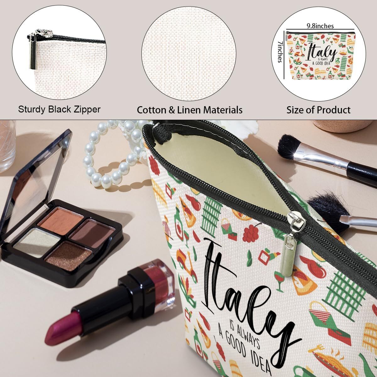 Italy Travel Gift Makeup Bag Themed Gifts Friendship Wedding…