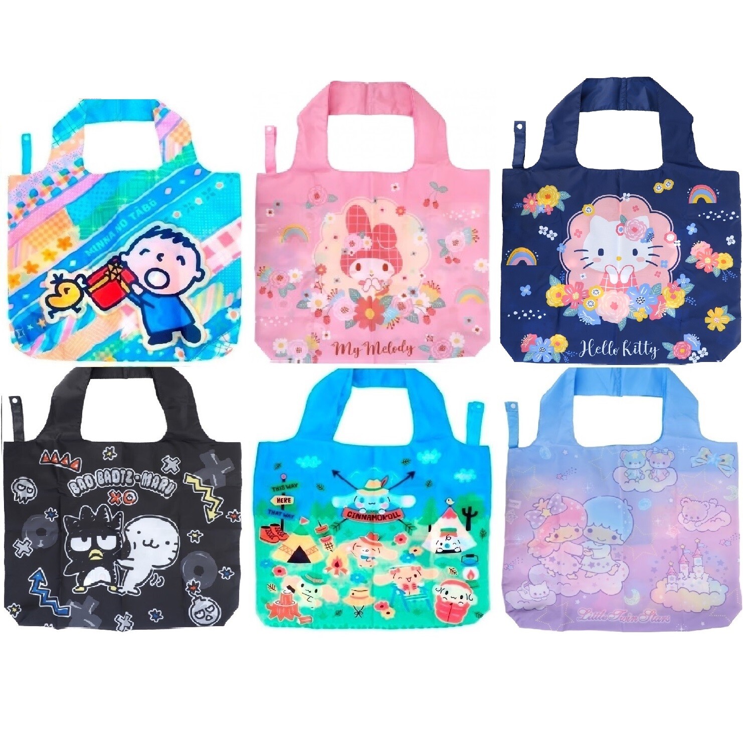 Sanrio Foldable Reusable Grocery Shopping Gym Beach Travel Shoulder Bag ECO Tote