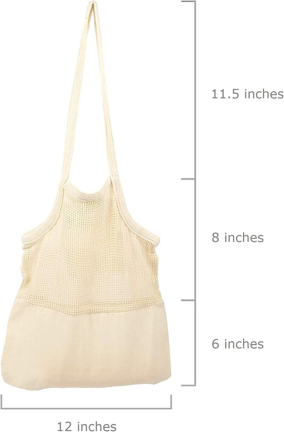 Reusable Mesh Grocery Shopping Bags – Organic Cotton Mesh Tote Bags – Net Farmer
