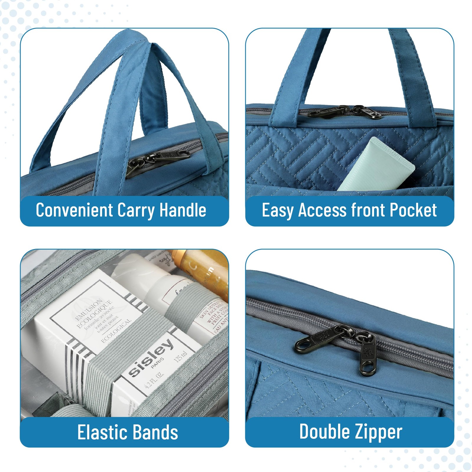 Ms. Pen- Travel Toiletry Bag Organizers, Teal, Makeup for Teal
