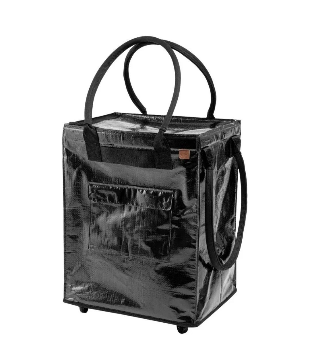 CleverMade Foldable Tote Bag on Wheels Soft Grip Black Capacity: 90L & 75 lbs.