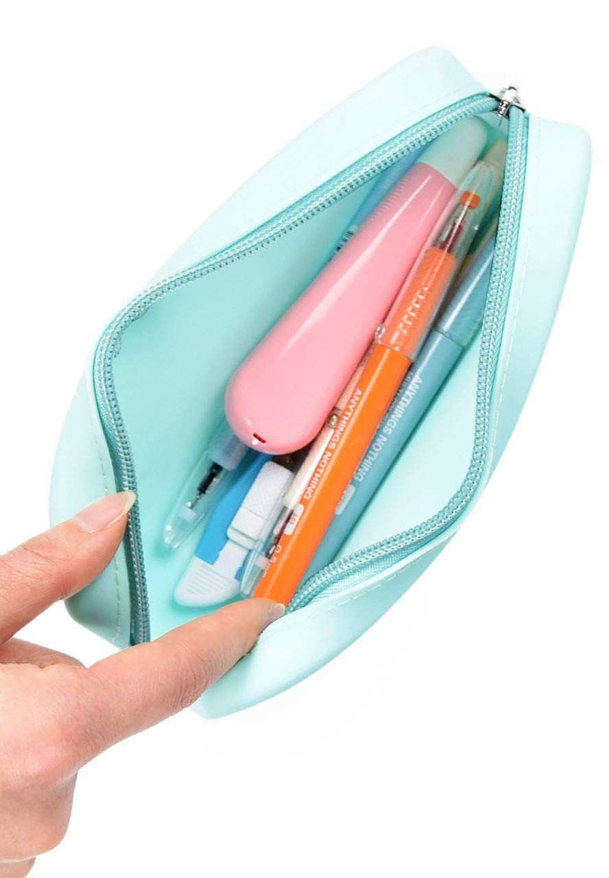 Gorgcase Silicone Pen Pencil Bag case with Zipper, 31.1 cubic inches, Red
