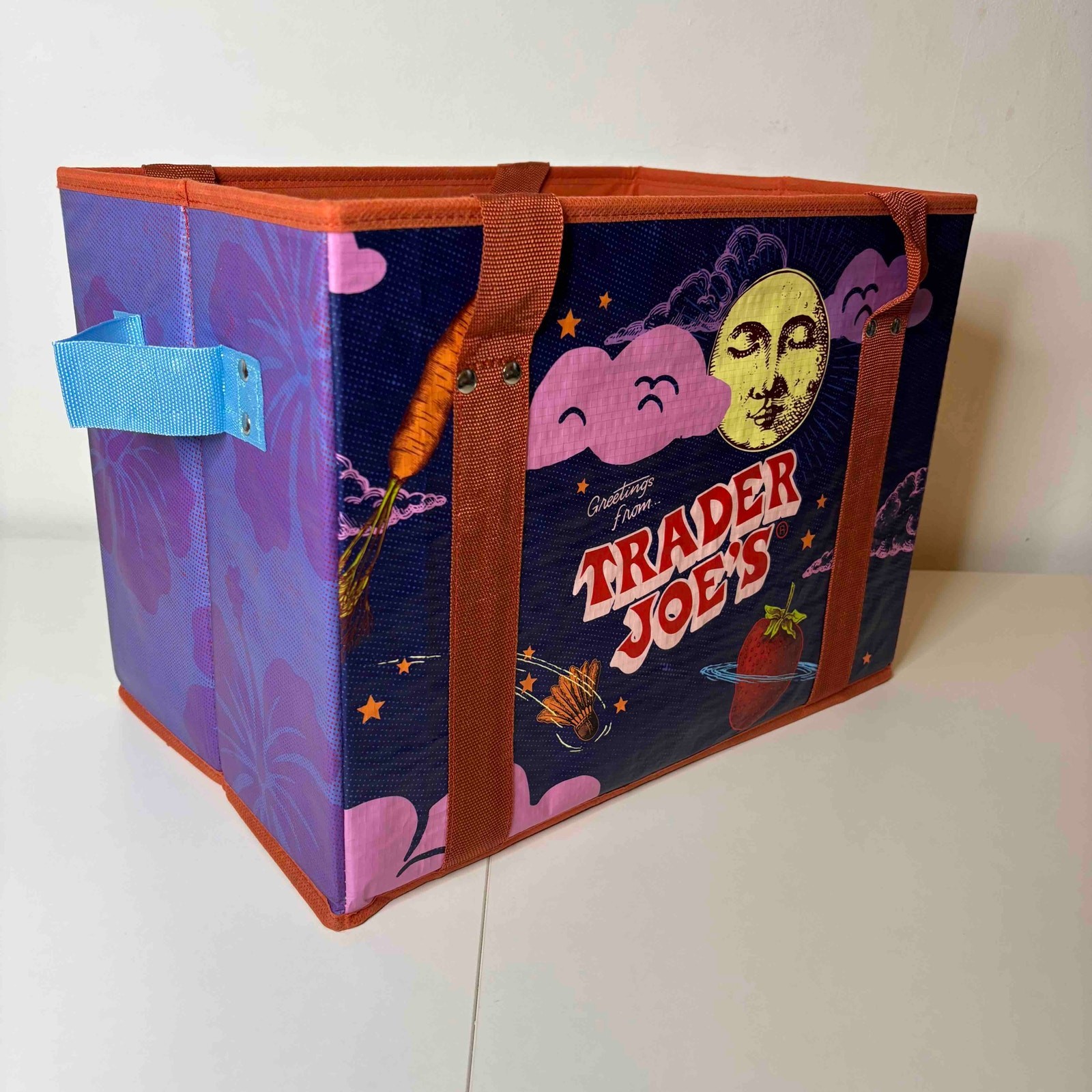 LOT 4x — Trader Joe’s Stand-Up Collapsable Grocery Tote Bag Box Car Storage NWT!