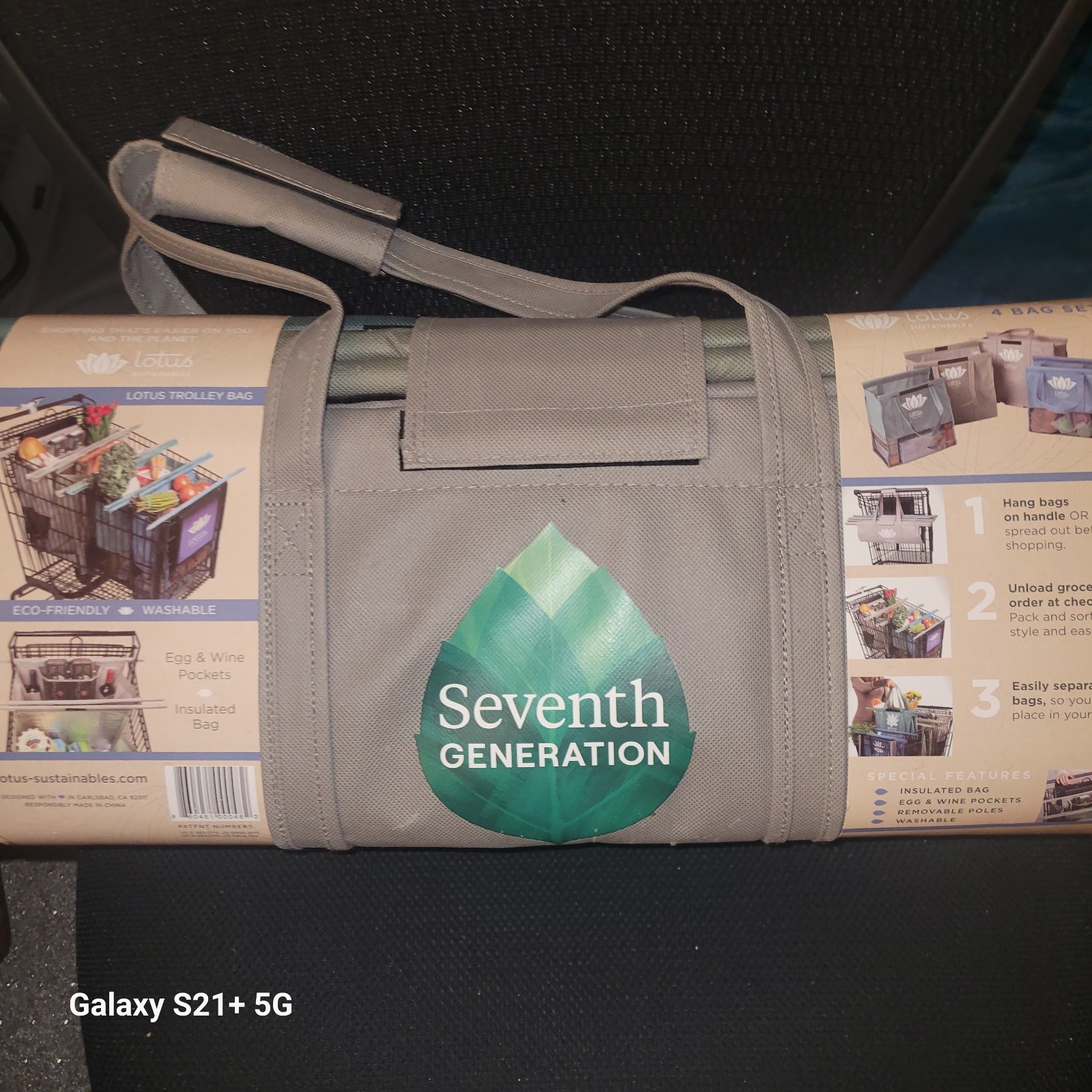 Lotus 4 Reusable Sustainable Shopping Cart Grocery Bag Carrier