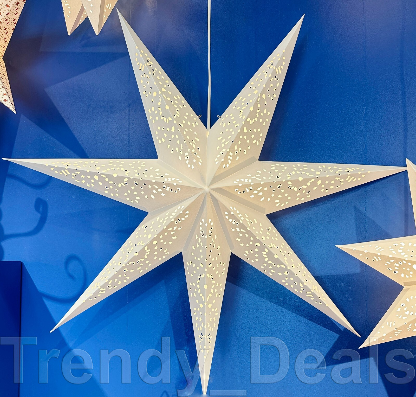 Ikea STRALA Star Light Pendant Table Lamp Shade, Lace/White 28″ 505.632.81 – NEW