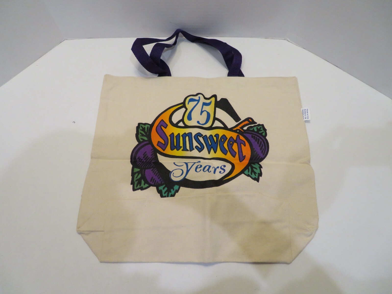 Rhapsody Inc. 75 Sunsweet Years Cotton Canvas Reusable Tote Portland Oregon USA