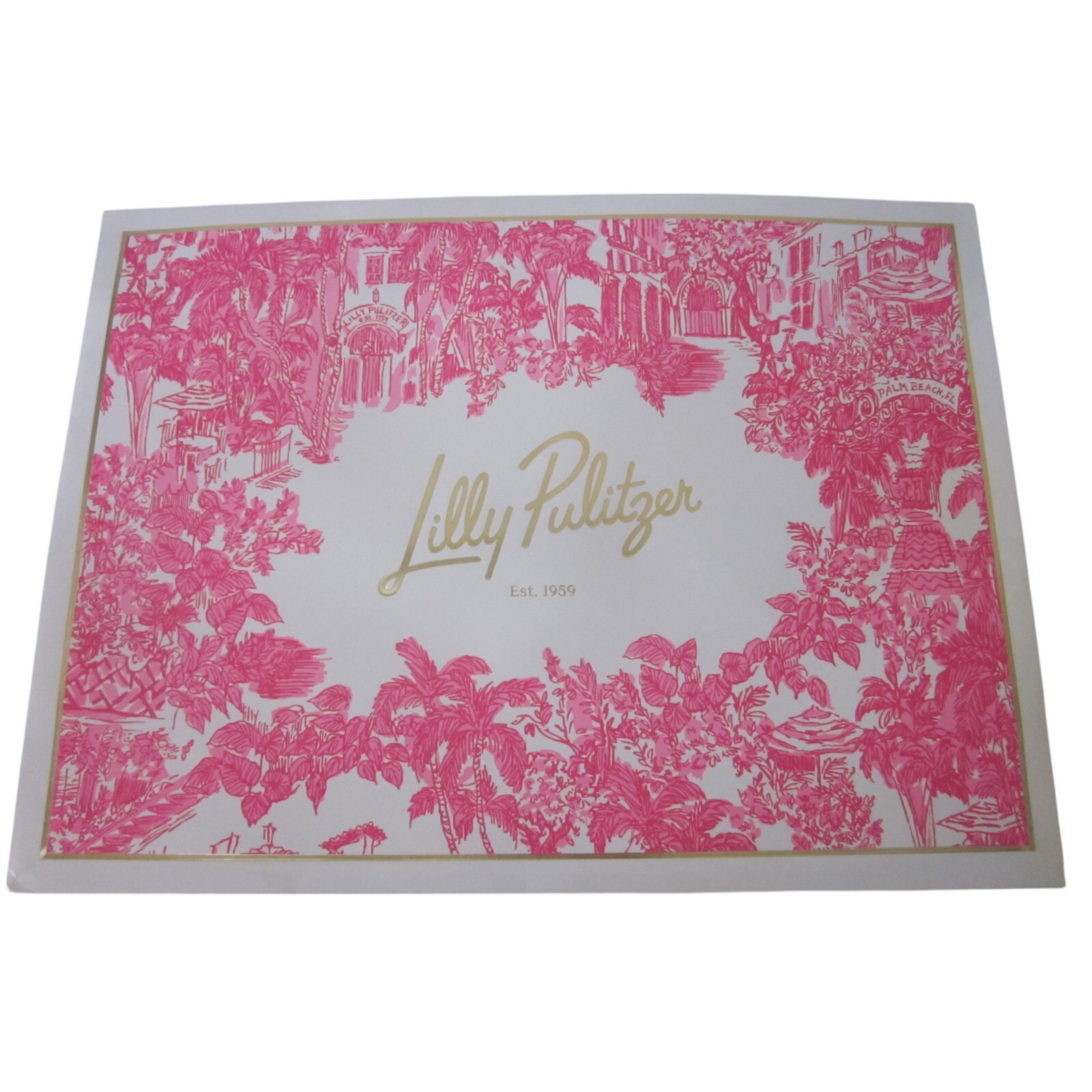 NEW LILLY PULITZER Pink & White Print Shopping Bag Tote 15 x 11 x 6
