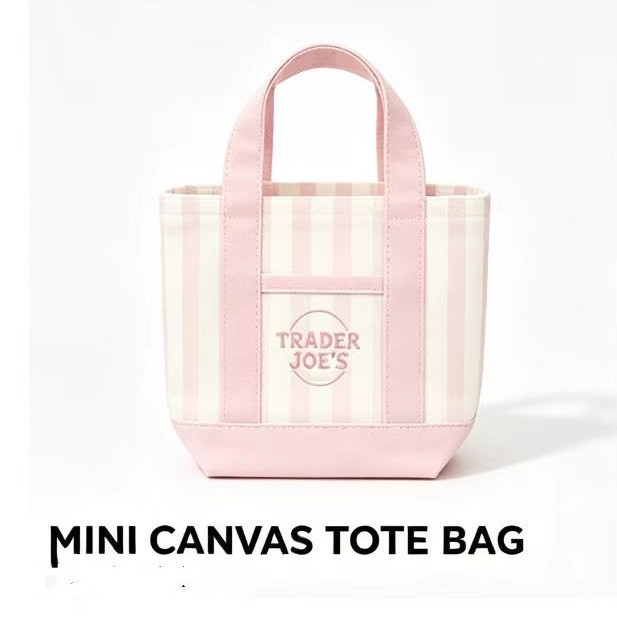 Trader Joe’s Limited Edition 2026 Drop Mini Stripe Canvas Tote Bag NEW US STOCK