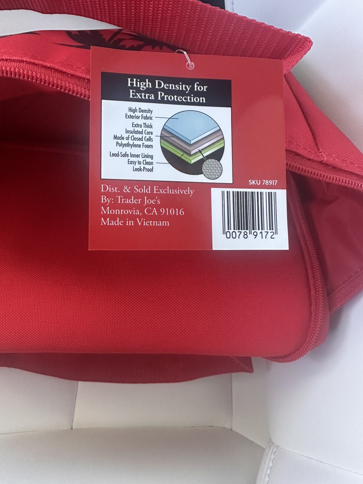 Trader Joe’s Mini Insulated Bag Tote Cooler RED New With Tag