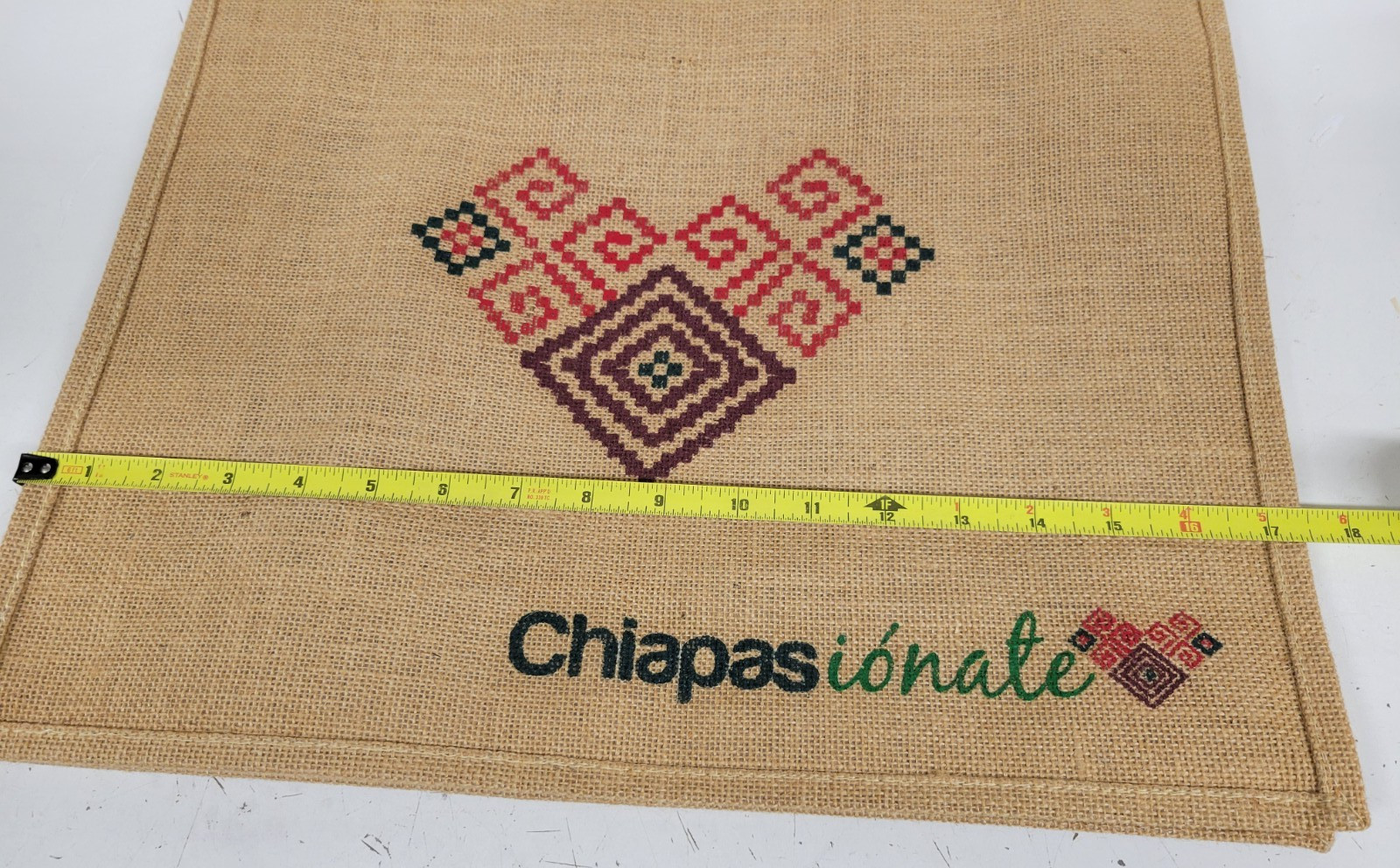 Chiapasionate Jute Burlap Tote Bag 17.5” x 13.5” x 5.5” Grocery Shopping Sack