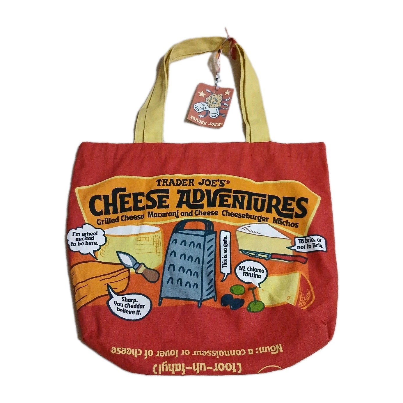 Trader Joe’s Cheese Adventure Cotton Tote Bag NWT