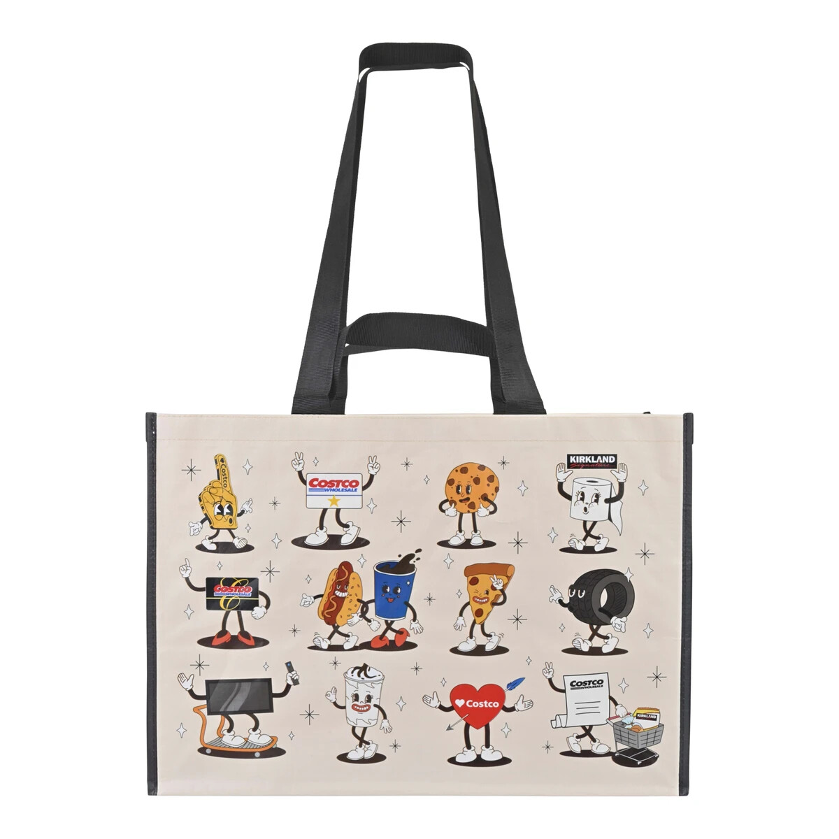Canada Costco Wholesale CARTOON HIGHLIGHTS Reusable Shopping Tote Bag ** NEW **