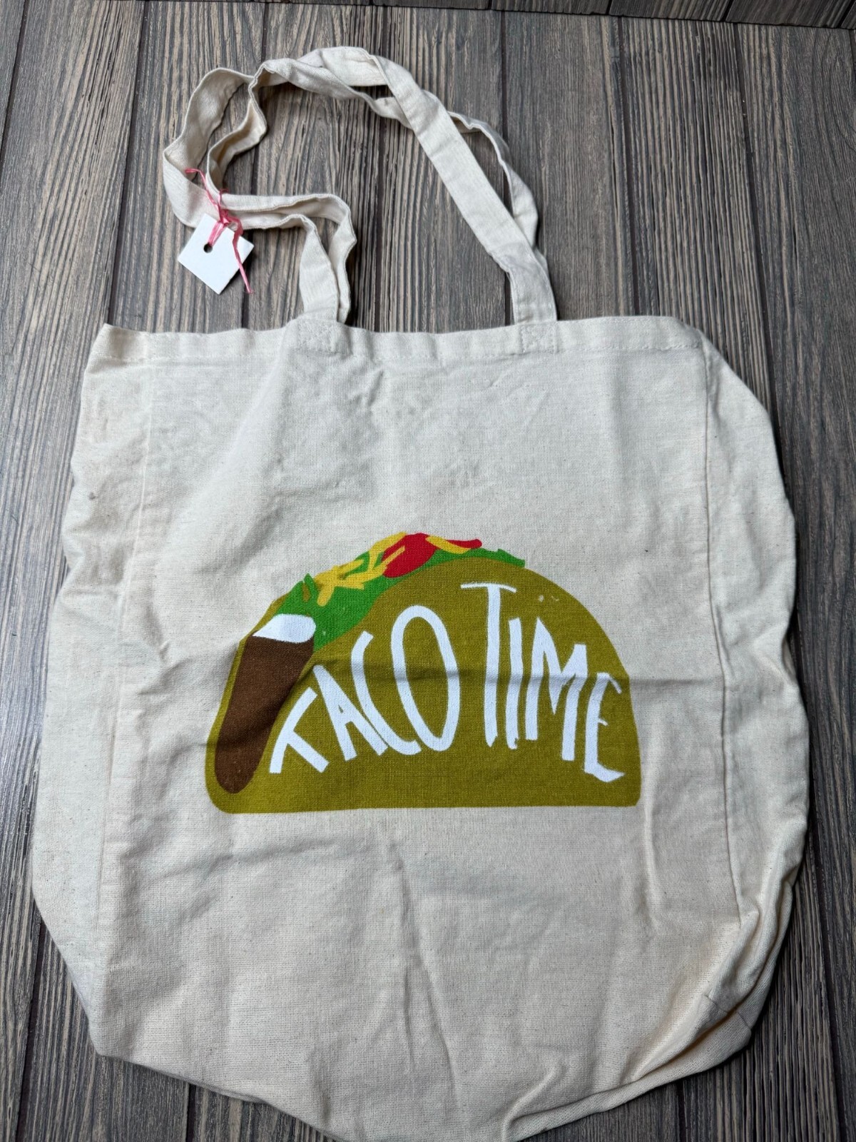 Taco Time Canvas Tote Bag With Handles – Reusable Grocery Bag For Everyday Use