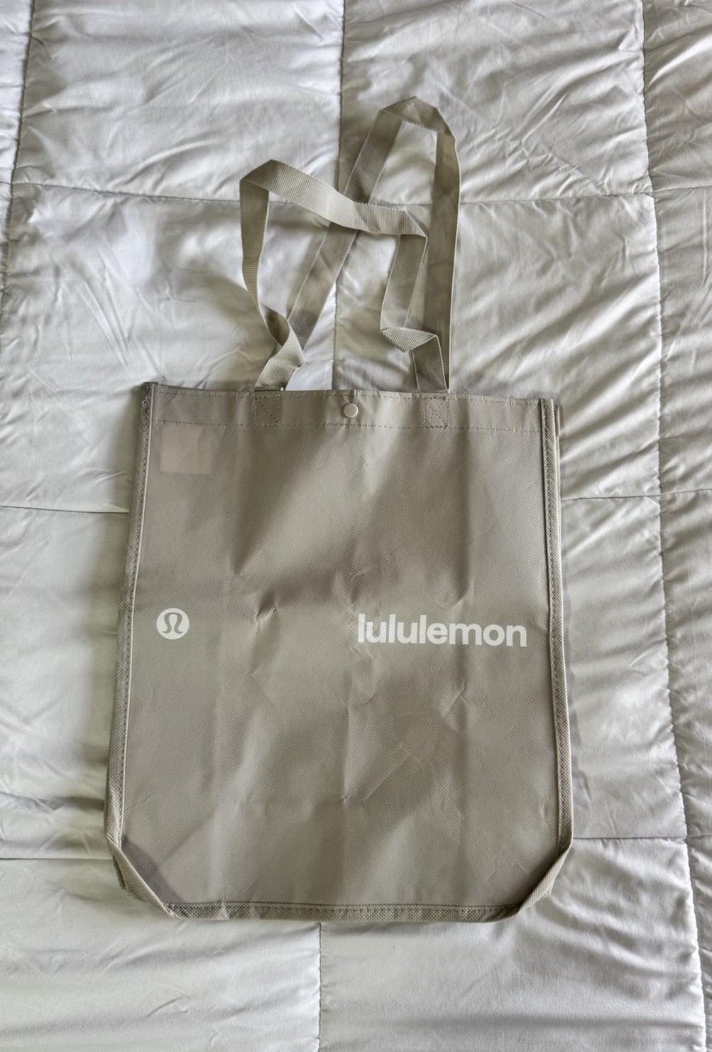 NEW Gray Lululemon Reusable Tote Shopping Bag With Logo Medium Canvas Bag