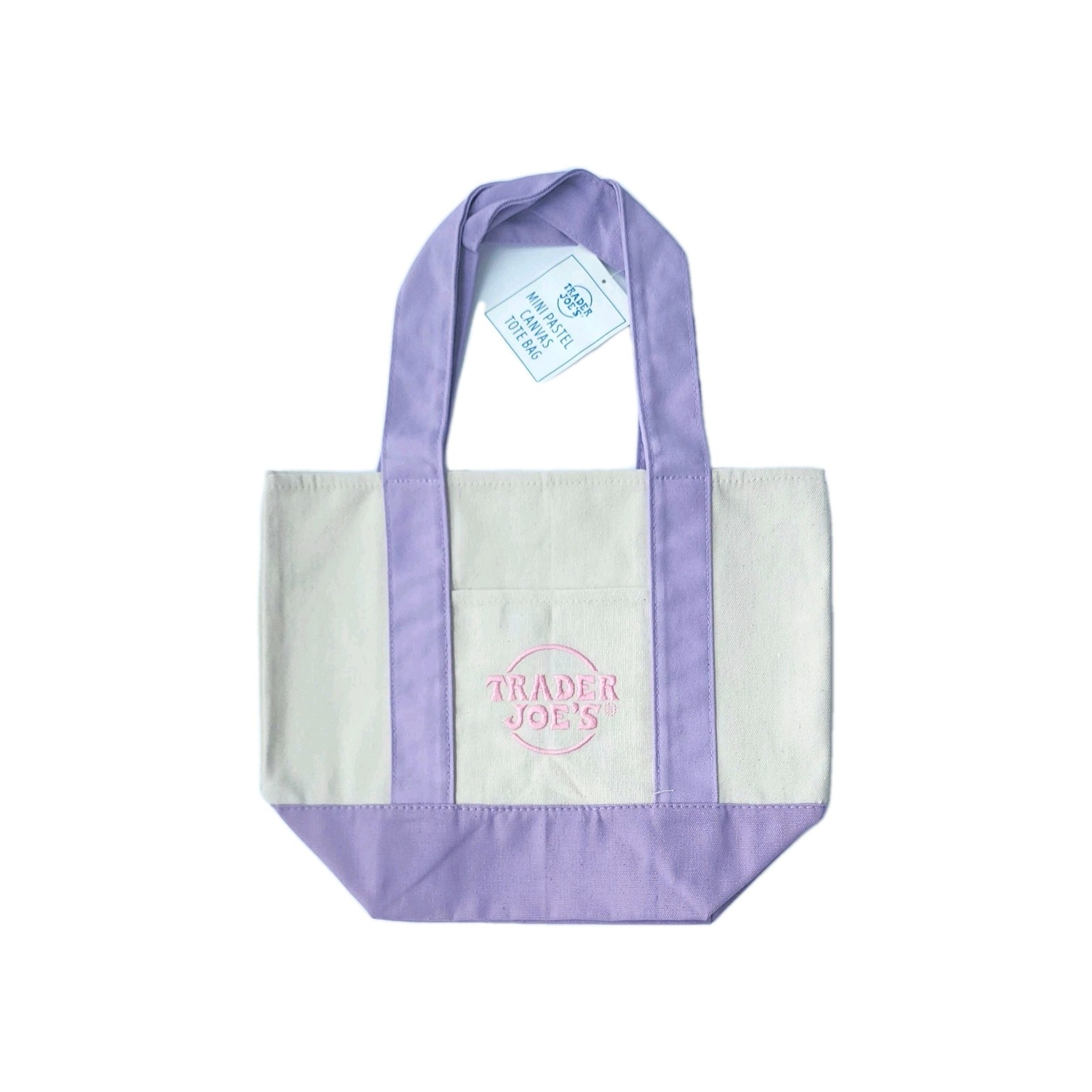(Set of 2) Trader Joe’s Lavender Large & Mini Canvas Tote Bags NEW for 2026 💜