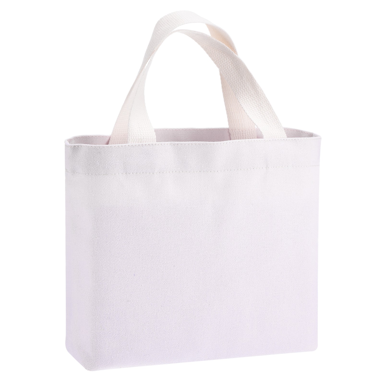 Small Canvas Tote Bag for Women, 11 x 2 x 7″ Canvas Bags, Light Pink