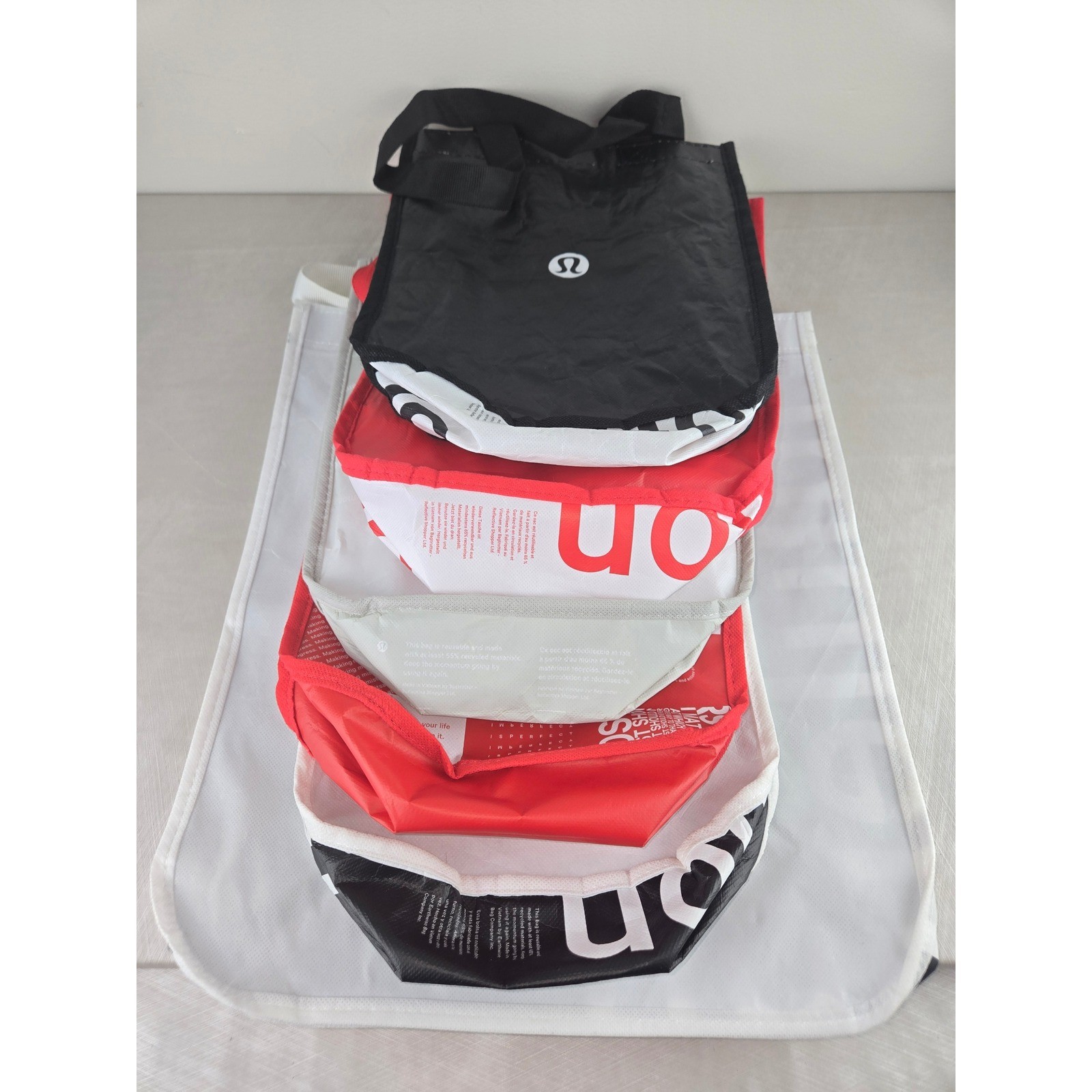 Lululemon Reusable Shopping Bag Set of 6 Multiple Colors and Styles