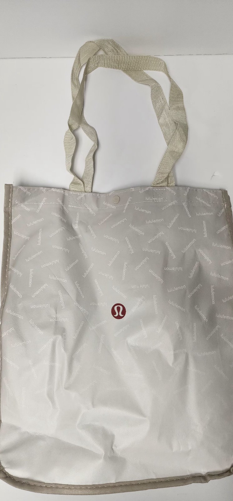 LULULEMON Grey White GRAPHIC LOGO Reusable Shopping Gym Lunch Bag