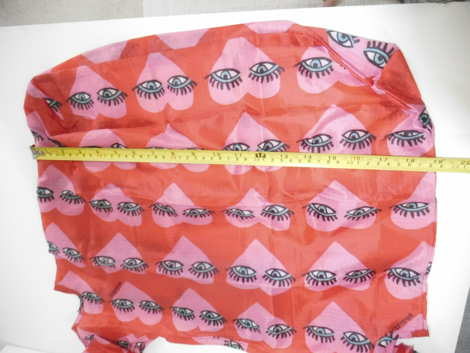 new REUSABLE TOTE BAG Kendra Dandy Hearts Face Eyes Red Pink Lightweight Travel
