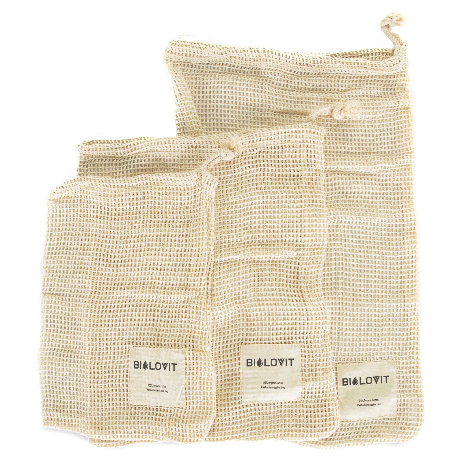 Bilovit Zero Waste Shopping Bag Set, 3-Piece