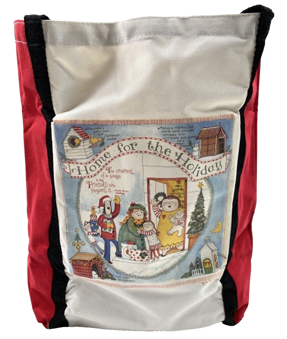 Gooseberry Patch Canvas Christmas Holiday Shopping Tote Bag