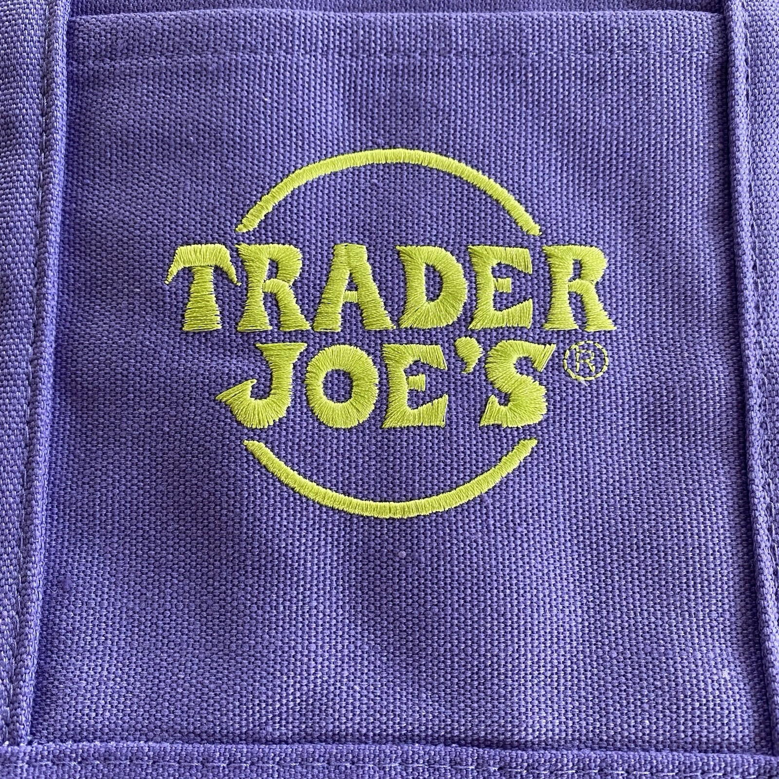 Trader Joe’s – Mini Canvas Tote Bag – Purple & Green – Limited Edition – New