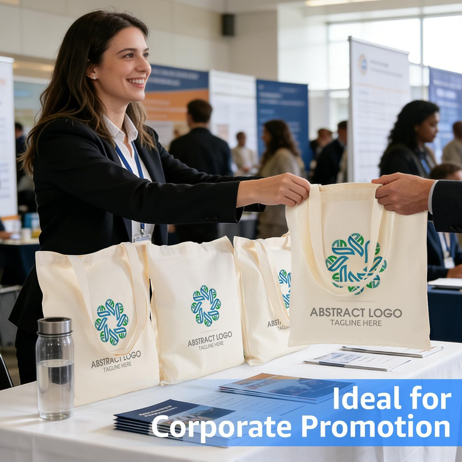 50/120 Pack Canvas Tote Bag Bulk for Business or Group, 13X15 Inches Blank Tote