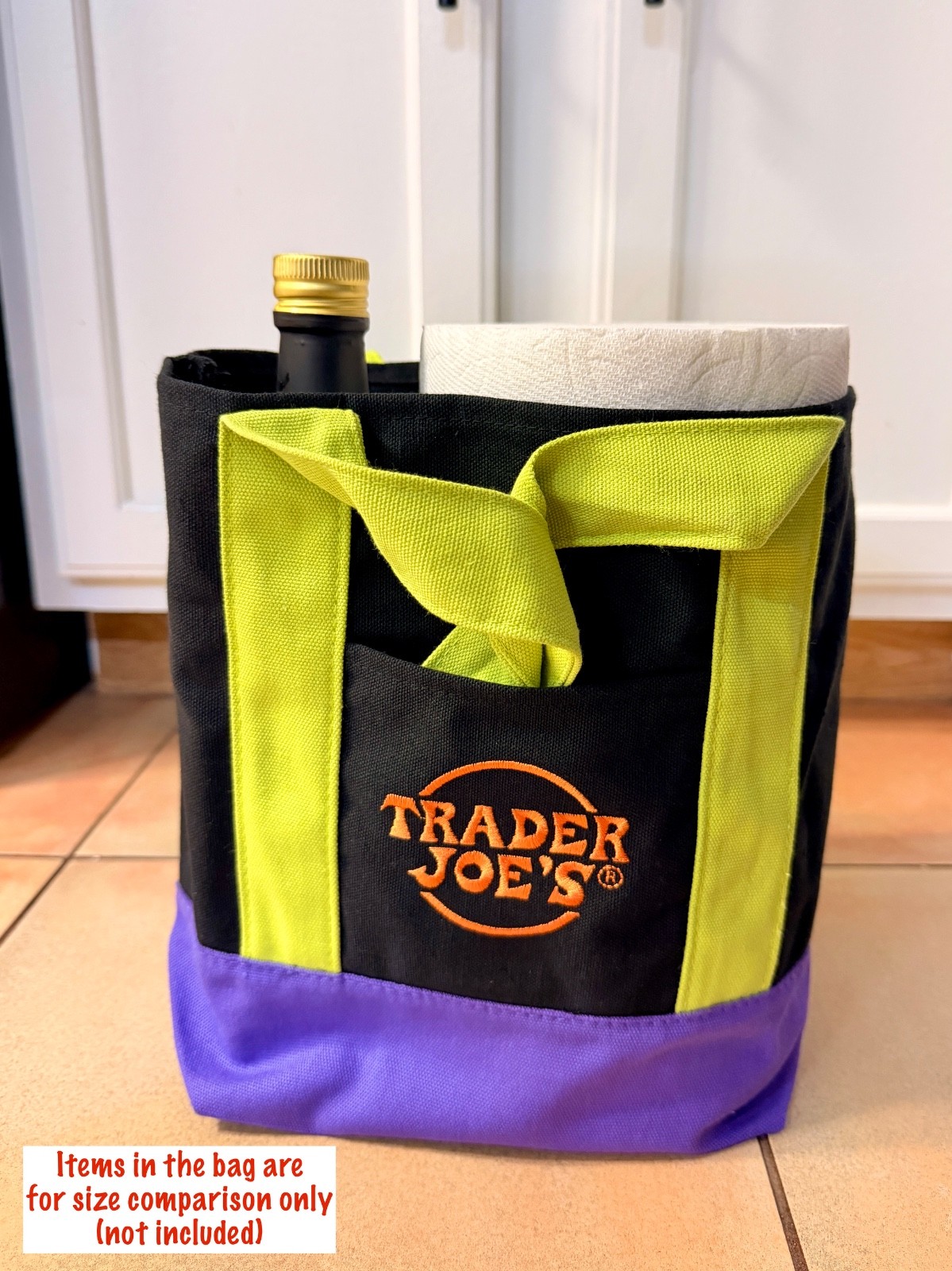Trader Joe’s Limited Halloween Mini Tote – Black/Green/Purple Canvas Bag NWT