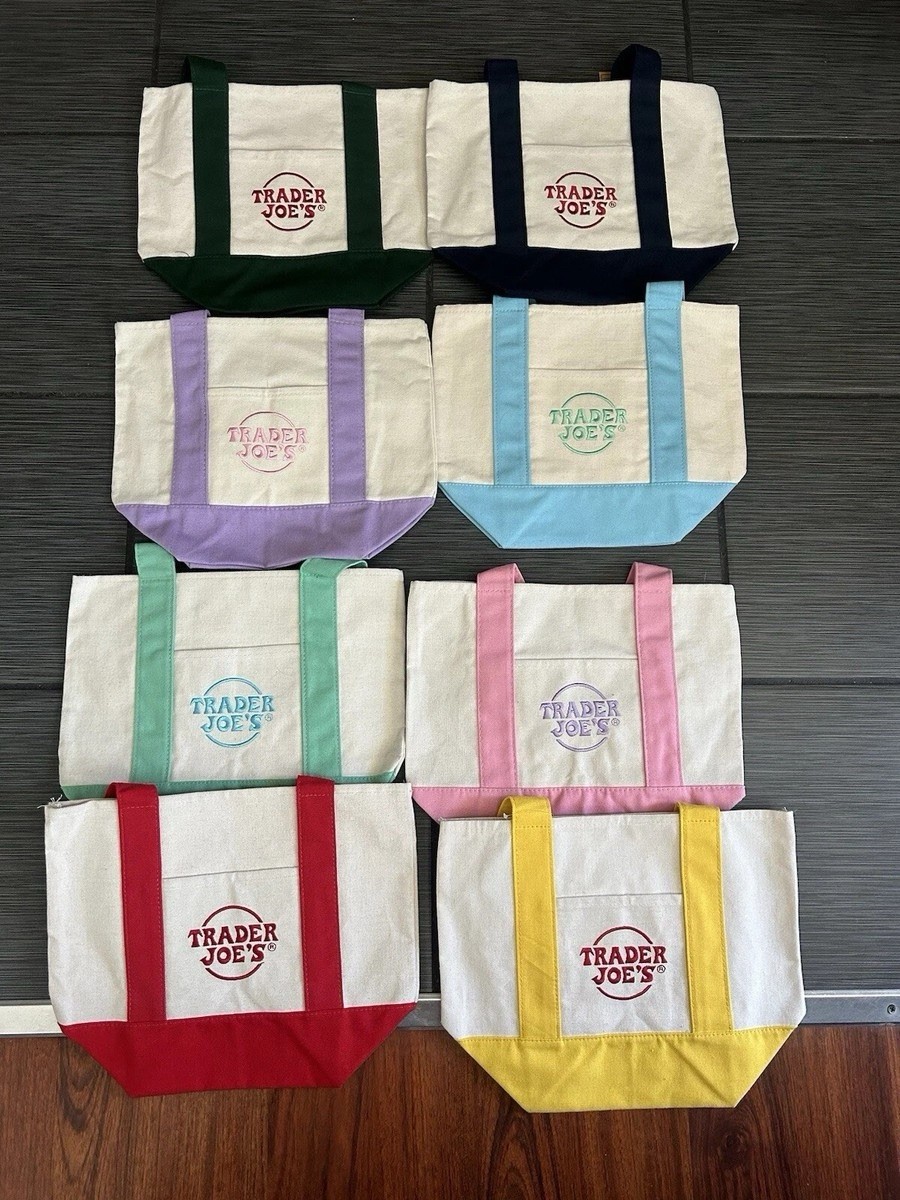 Trader Joe’s Reusable Multicolor Canvas Tote Bag Modern All-Over Pattern