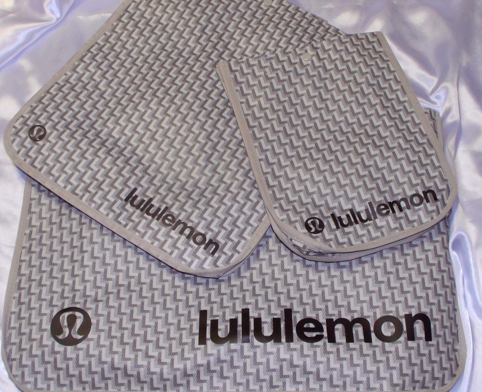 Lot 3 New Lululemon Monogram Reusable Tote Bags – 1 Jumbo, 1 Large, 1 Small