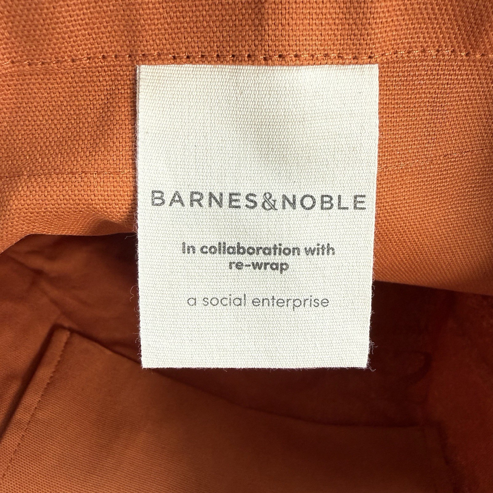 Barnes & Noble Reusable Tote Bag A Bag Of Books 100% Cotton Rust/Cream Market