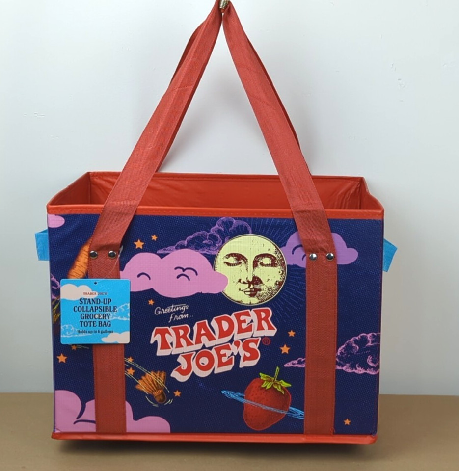 Trader Joe’s Stand-Up Collapsible Grocery Tote Bag NWT