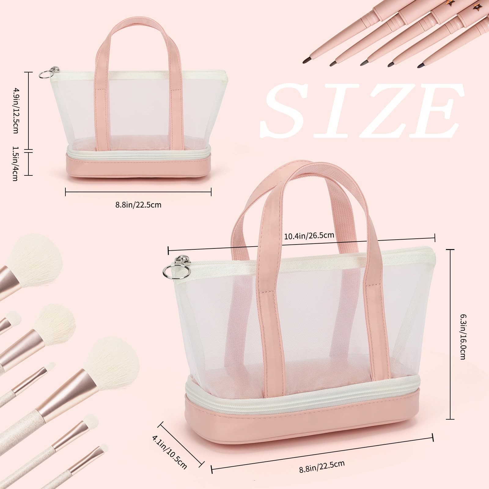 Small Multi-Functional Makeup Bag for Teens and (Pack of 1), 03ws_Pink