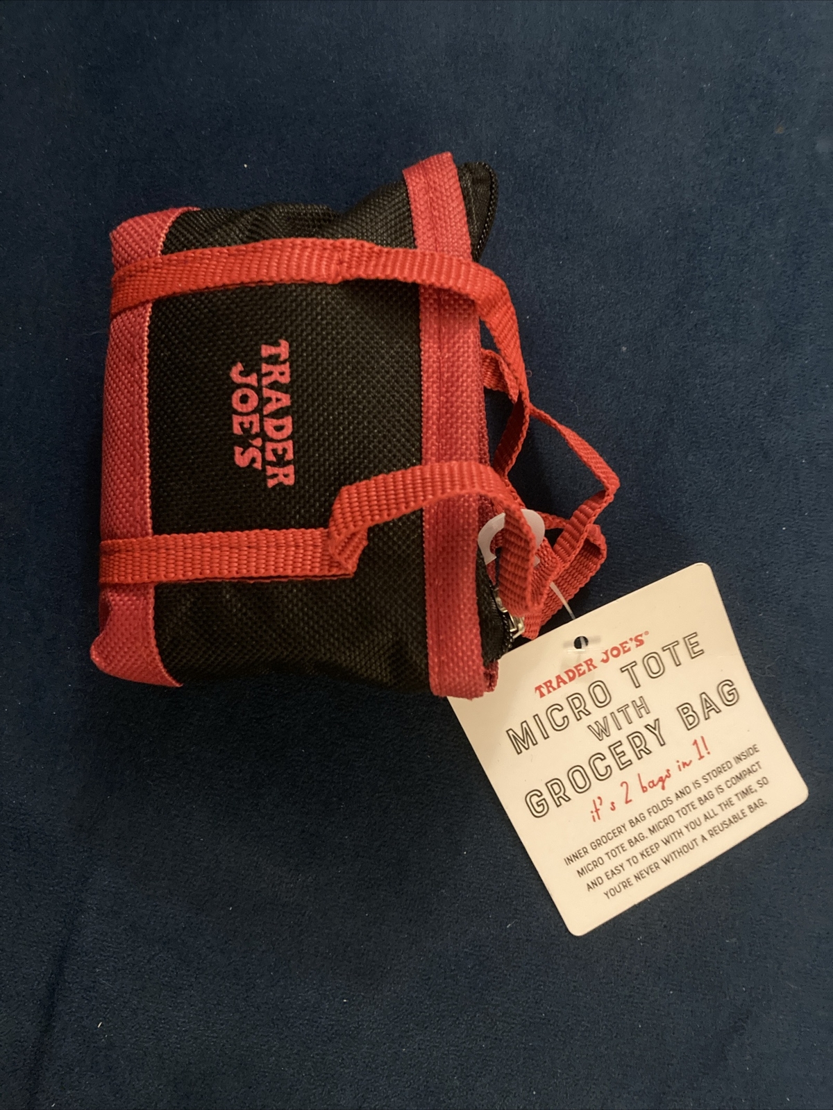 Trader Joe’s Micro Tote With Grocery Bag 2 In 1 Mini Limited Edition
