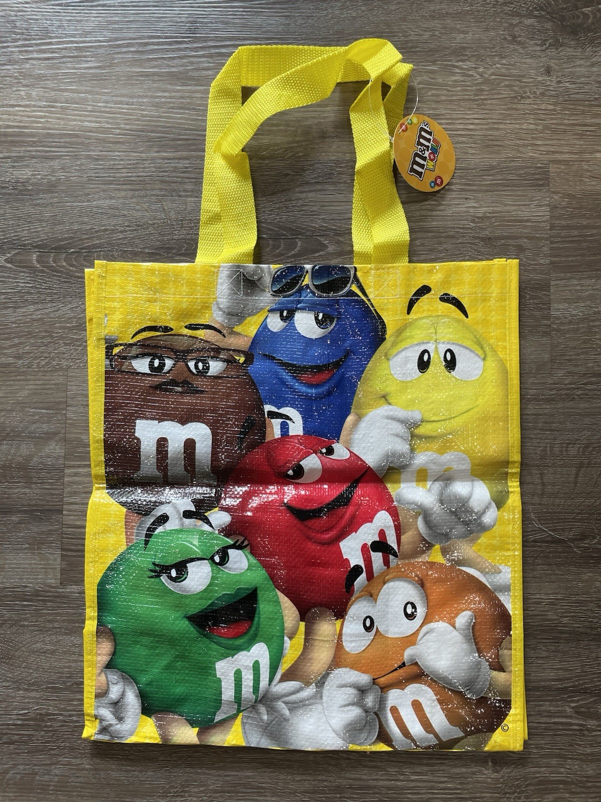 M&M’s World Reusable Shopping Bags Yellow Red Blue Multicolor Foldable Plastic