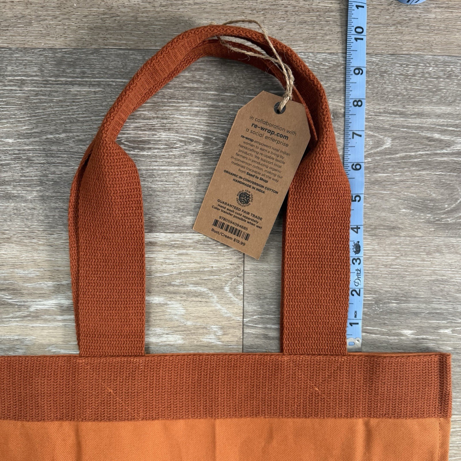 Barnes & Noble Reusable Tote Bag A Bag Of Books 100% Cotton Rust/Cream Market