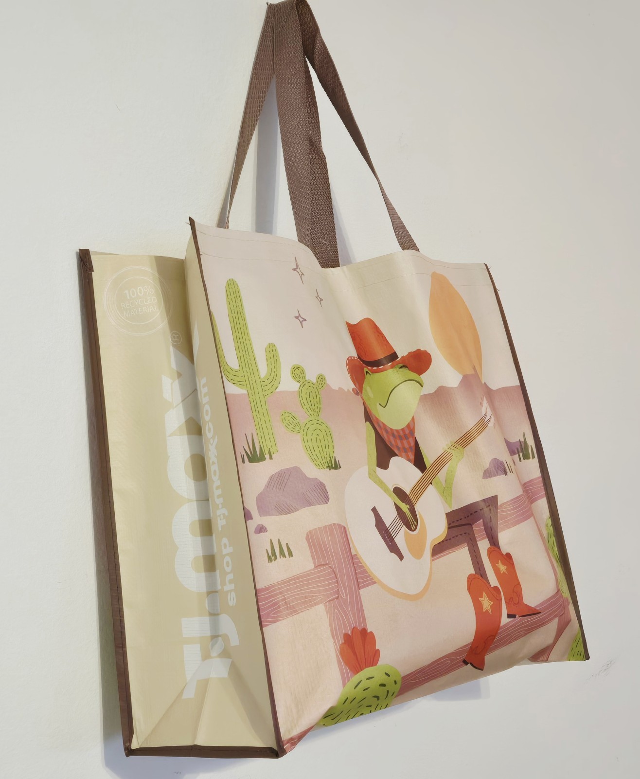 Frog Western Cowboy Cactus Guitar West Desert Sunset Shopping Bag TJMaxx New!