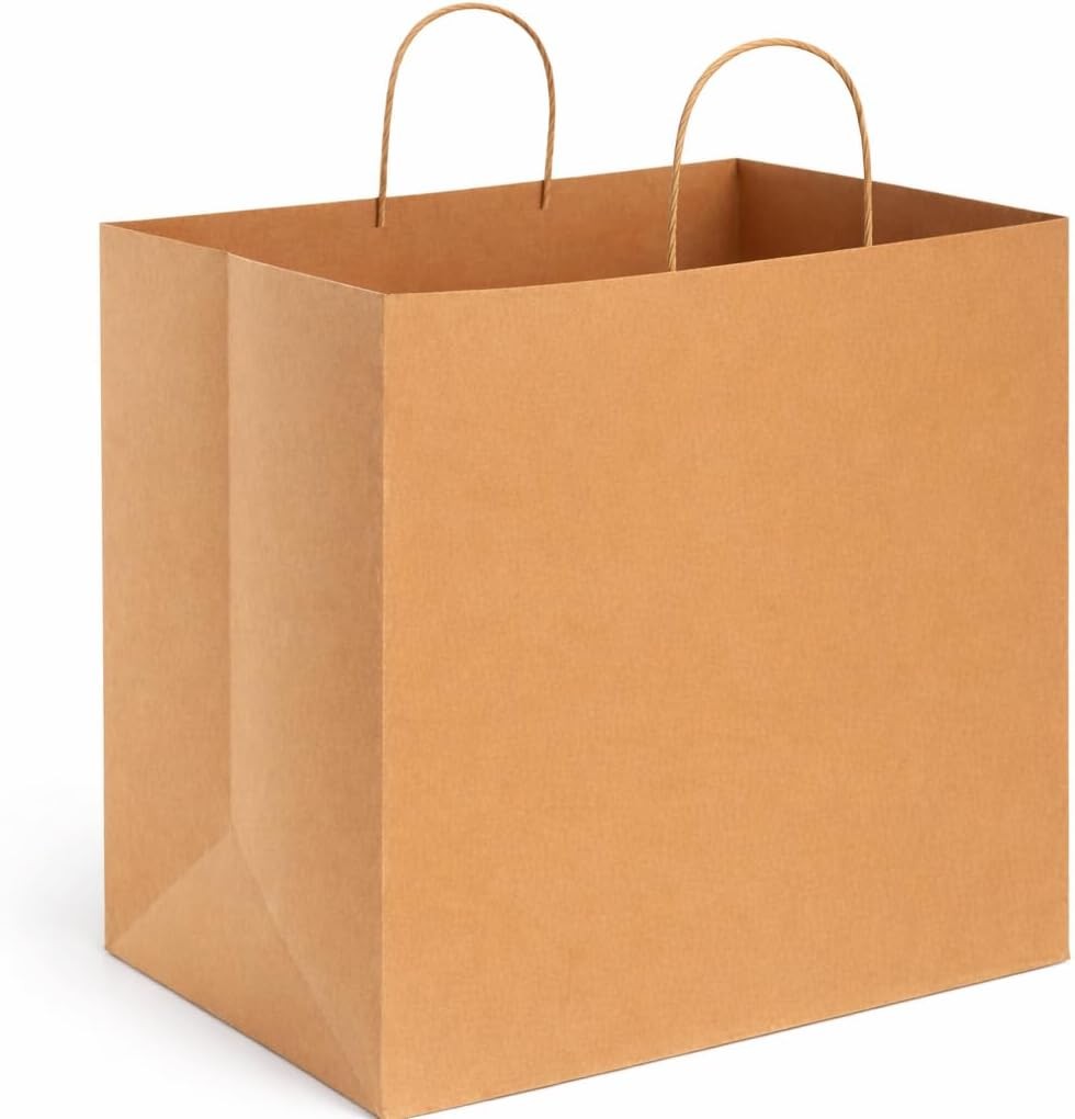 Kraft Ultra Wide Large Paper Bags 14x10x15.75 50Pcs Brown Paper Bags with