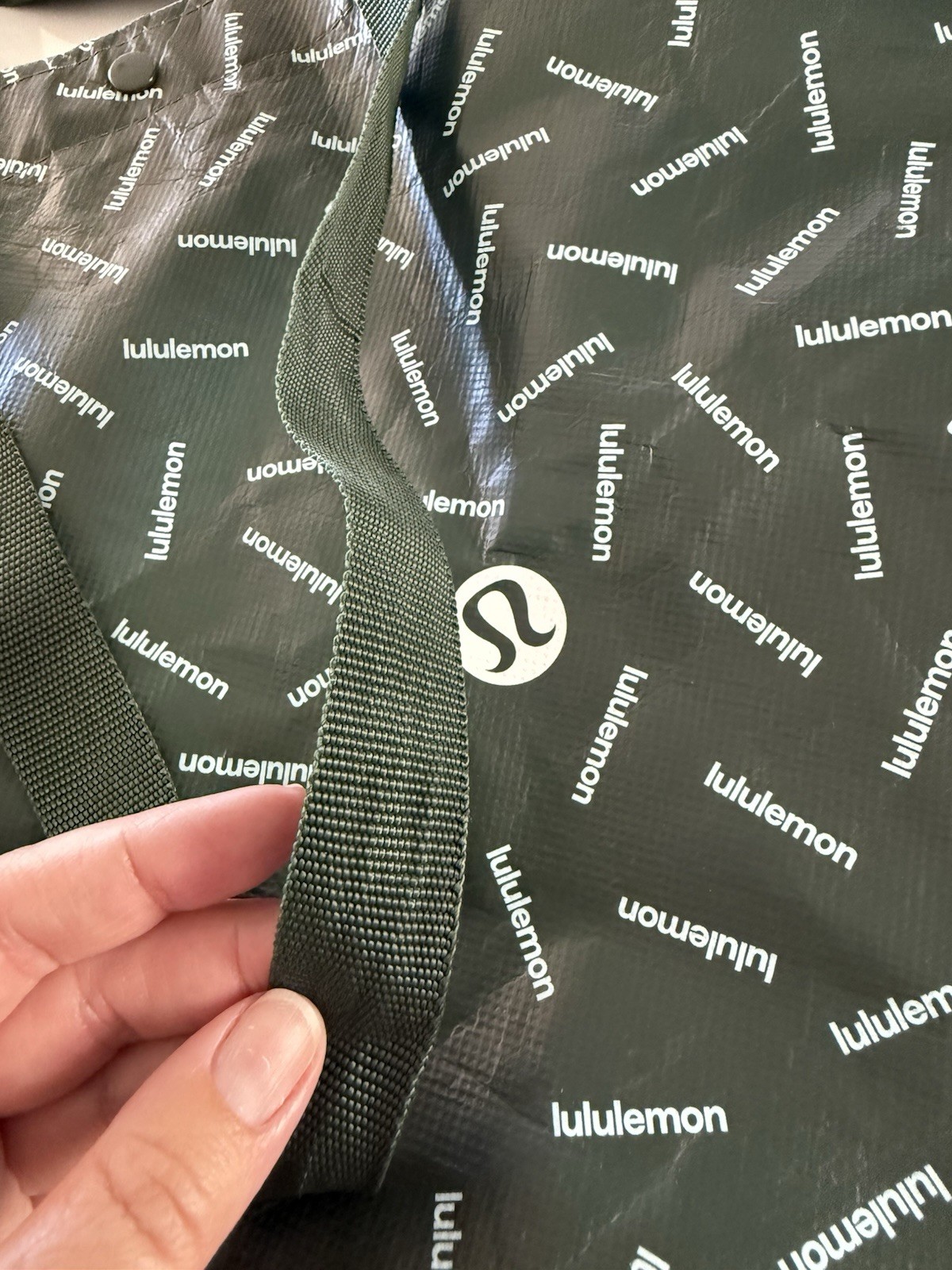 2 Lululemon Large & Small Reusable Shopping Bag 2023 Holiday Edition Green Set