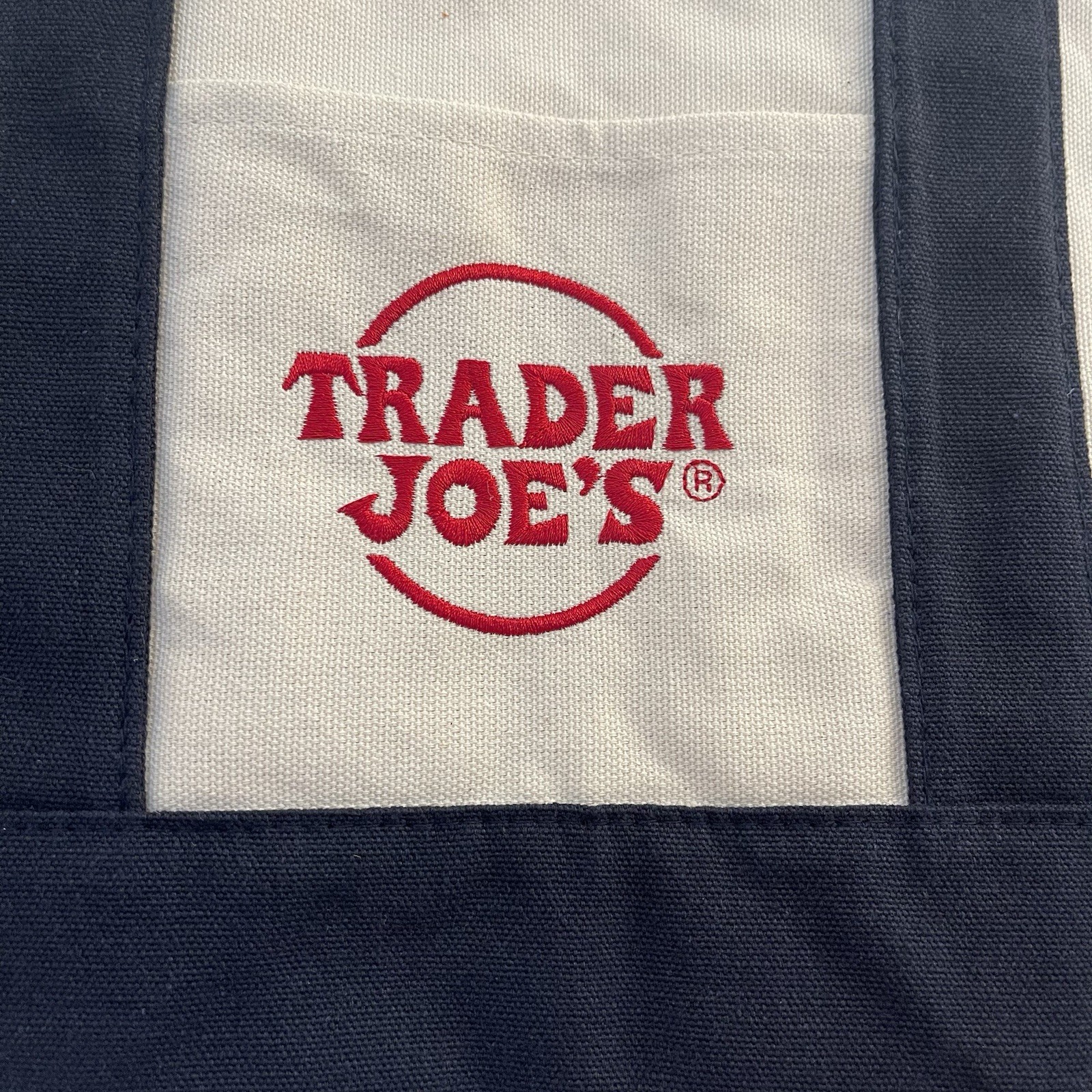 NWT Trader Joe’s NAVY BLUE Mini Canvas Tote Lunch Bag NAVY BLUE w/STICKERS