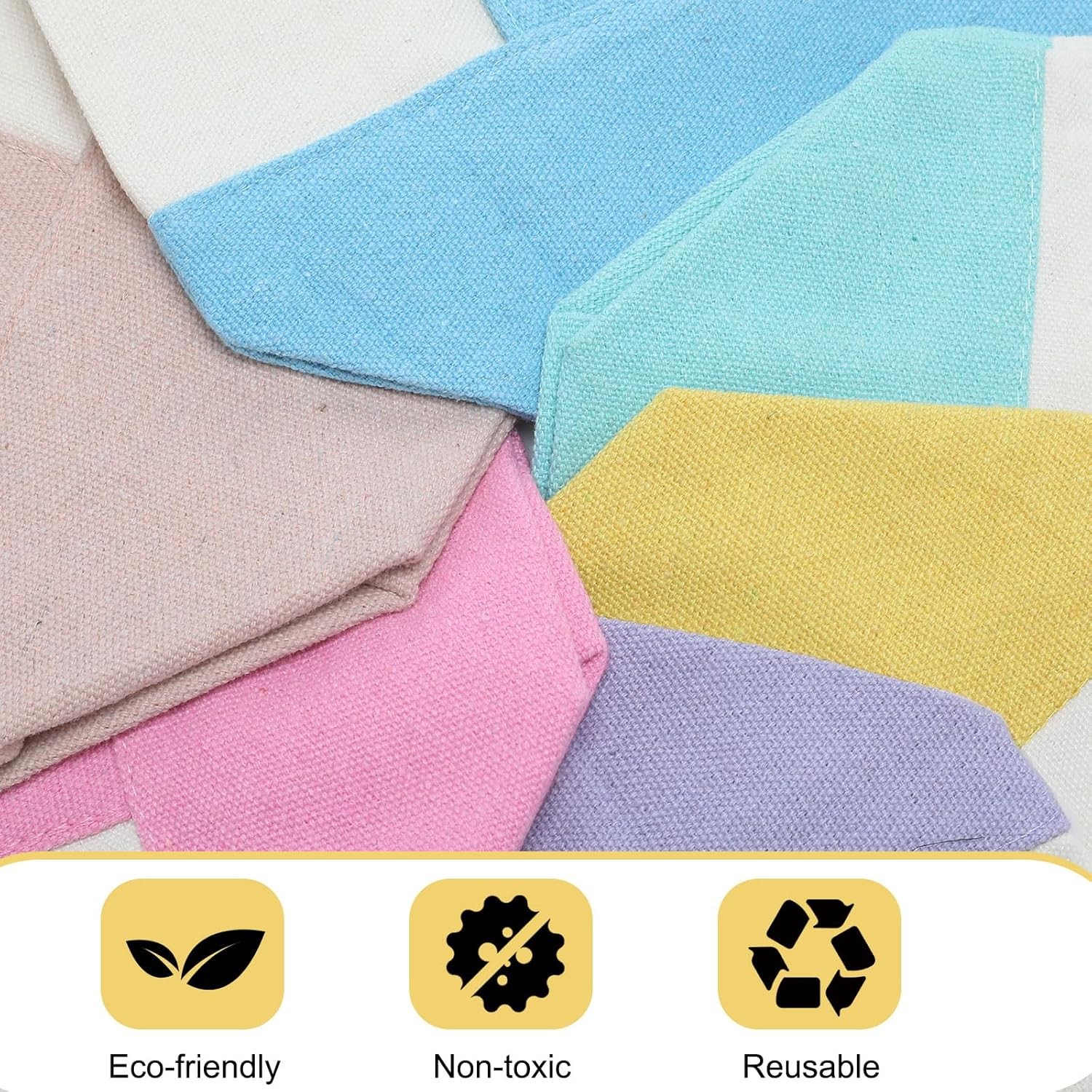 6 Pcs Mini Canvas Tote Bags 13″ x 11″ x 6″ Small Tote Shopping Bag Bulk with