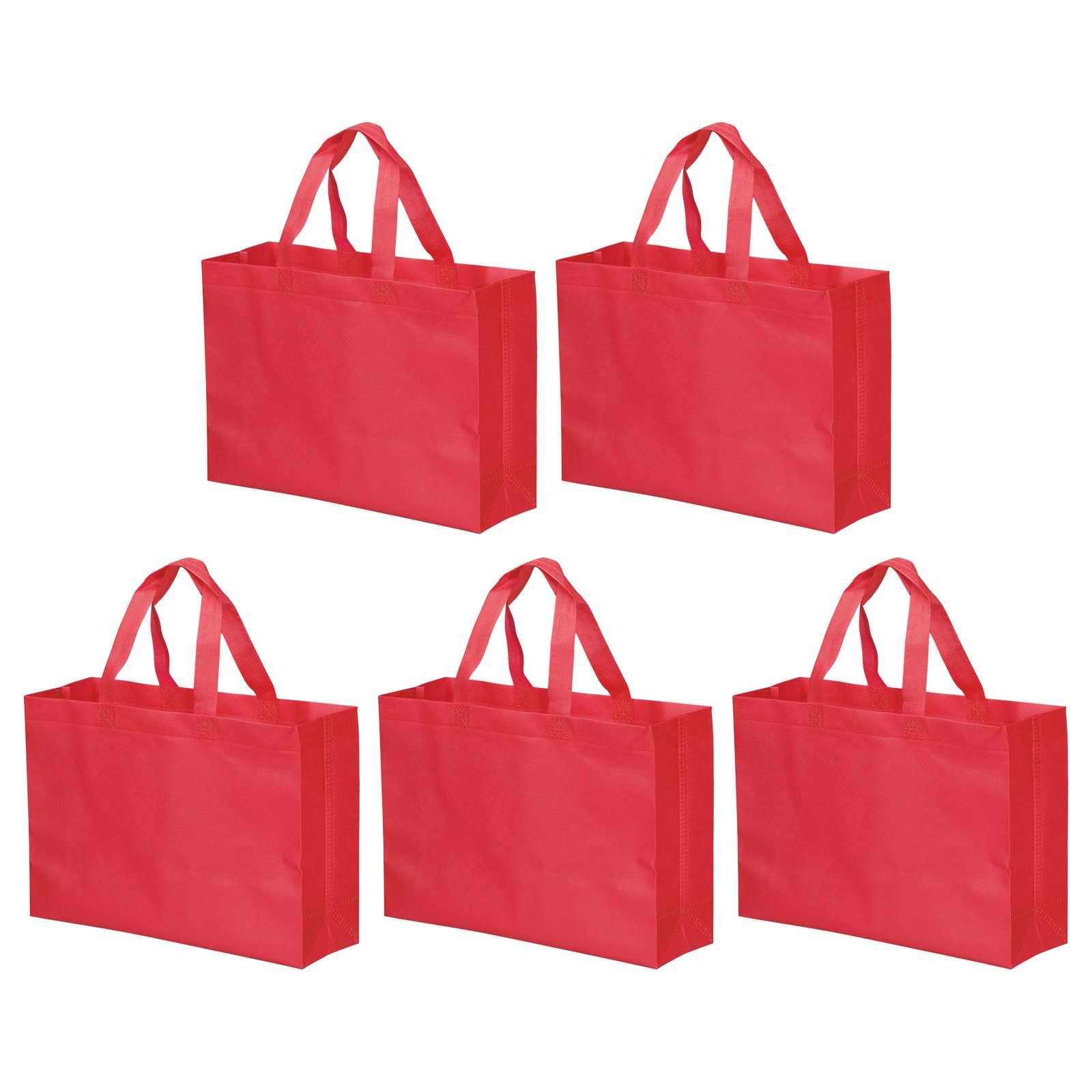 10 Pack Reusable Gift Bag, DIY Blank Non-Woven Tote Bags(Red, 30 x 40cm)