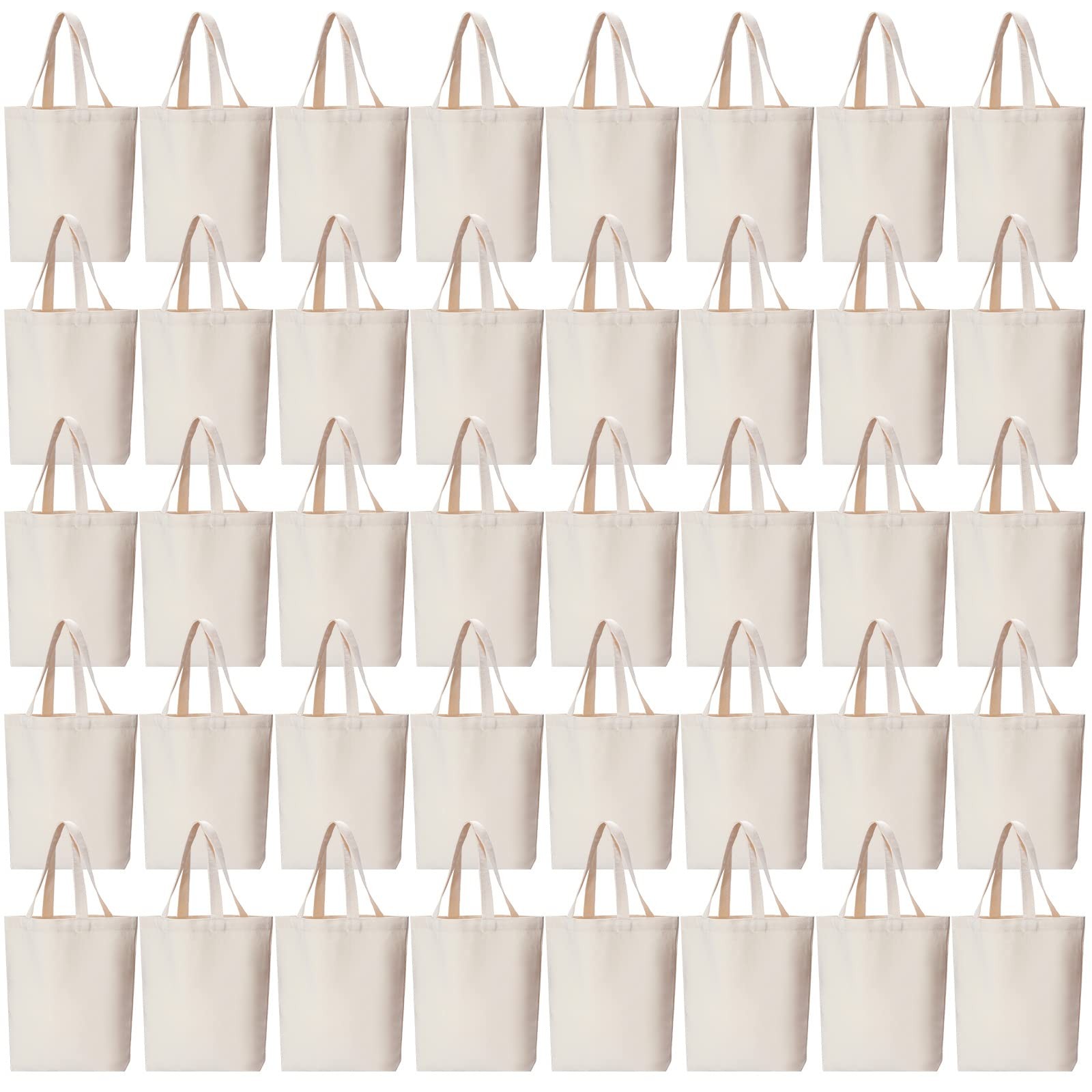 100 Pcs Canvas Tote Bags Bulk Natural Cotton Tote Bags with Handles Blank Cloth