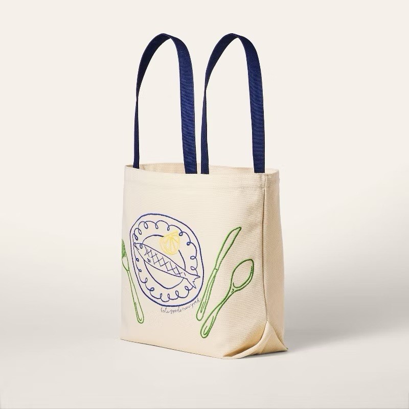 Kate Spade x Target Fish Embroidered Canvas Tote Bag, Natural