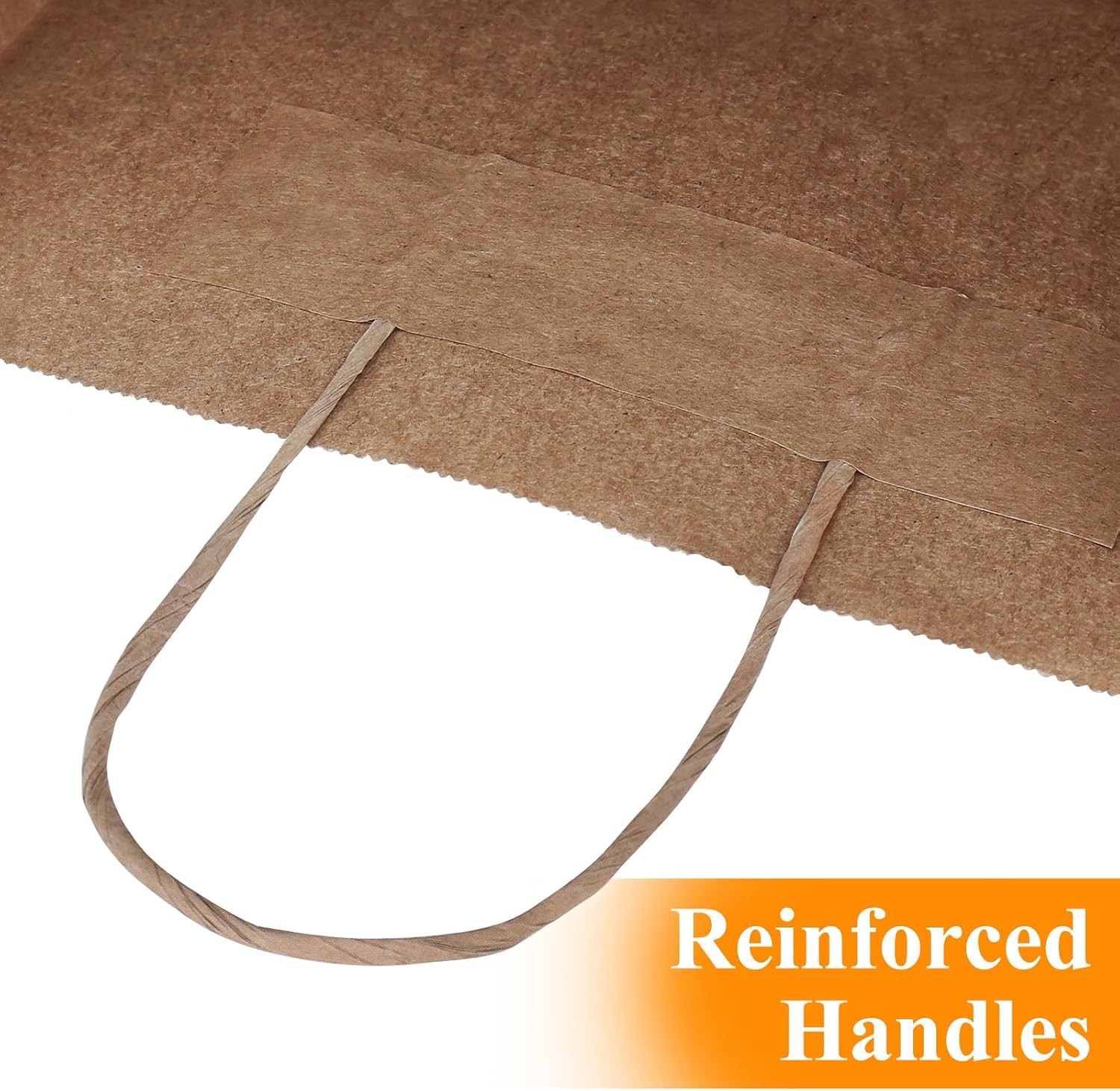 10×6.75×12 100Pcs Brown Paper Bags with Handles Bulk, Kraft Shopping Merchandise