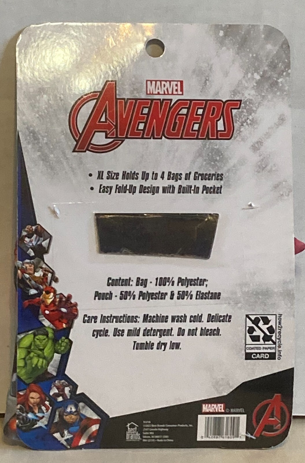 Avengers Reusable Grocery Bag 23″ x 16.5″ Pocket Easy Fold Up