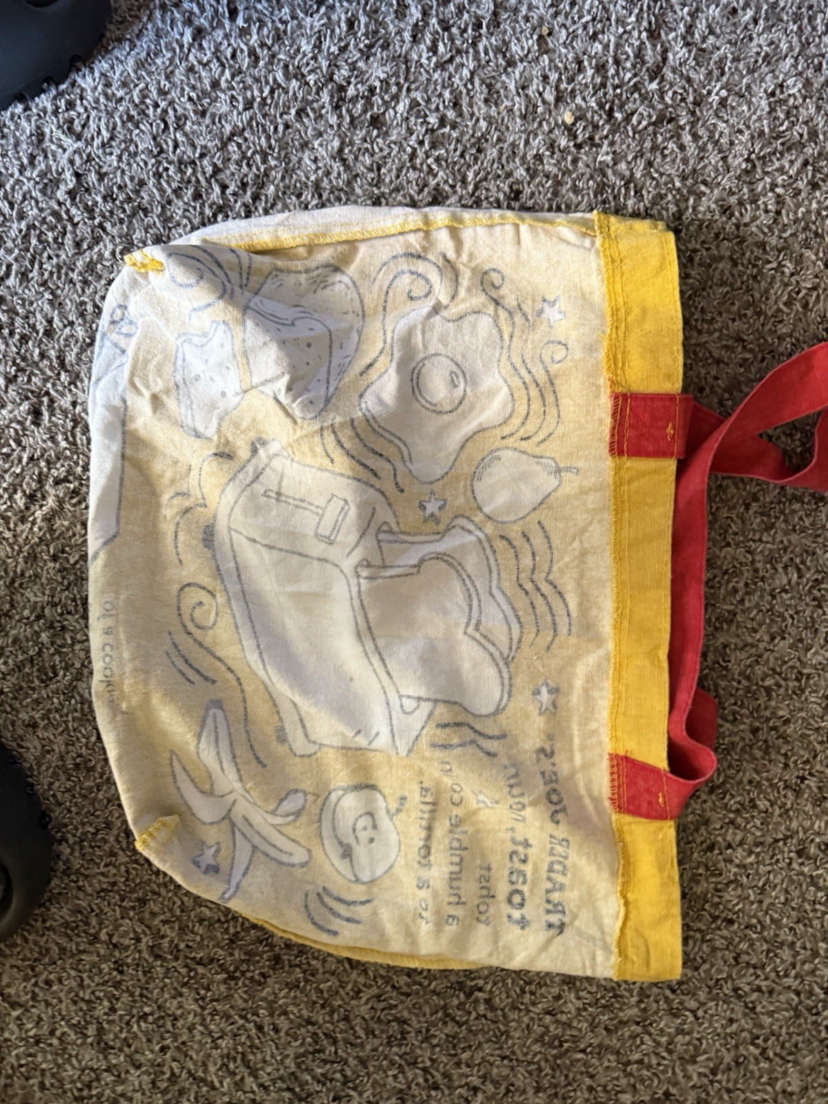 Trader Joe’s Reusable Cotton Canvas Breakfast Tote Bag Waffle Toast Milk