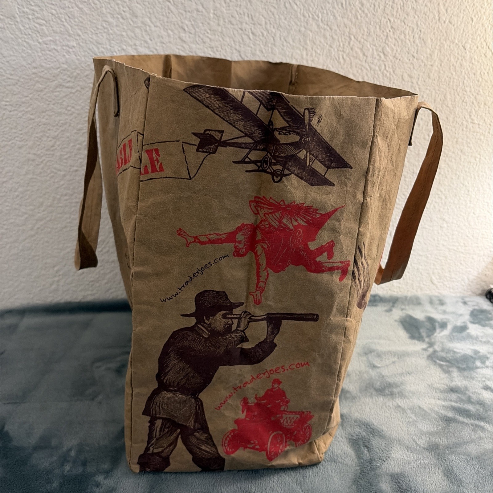 Trader Joe’s Washable Reusable Paper Shopping Bag Brown