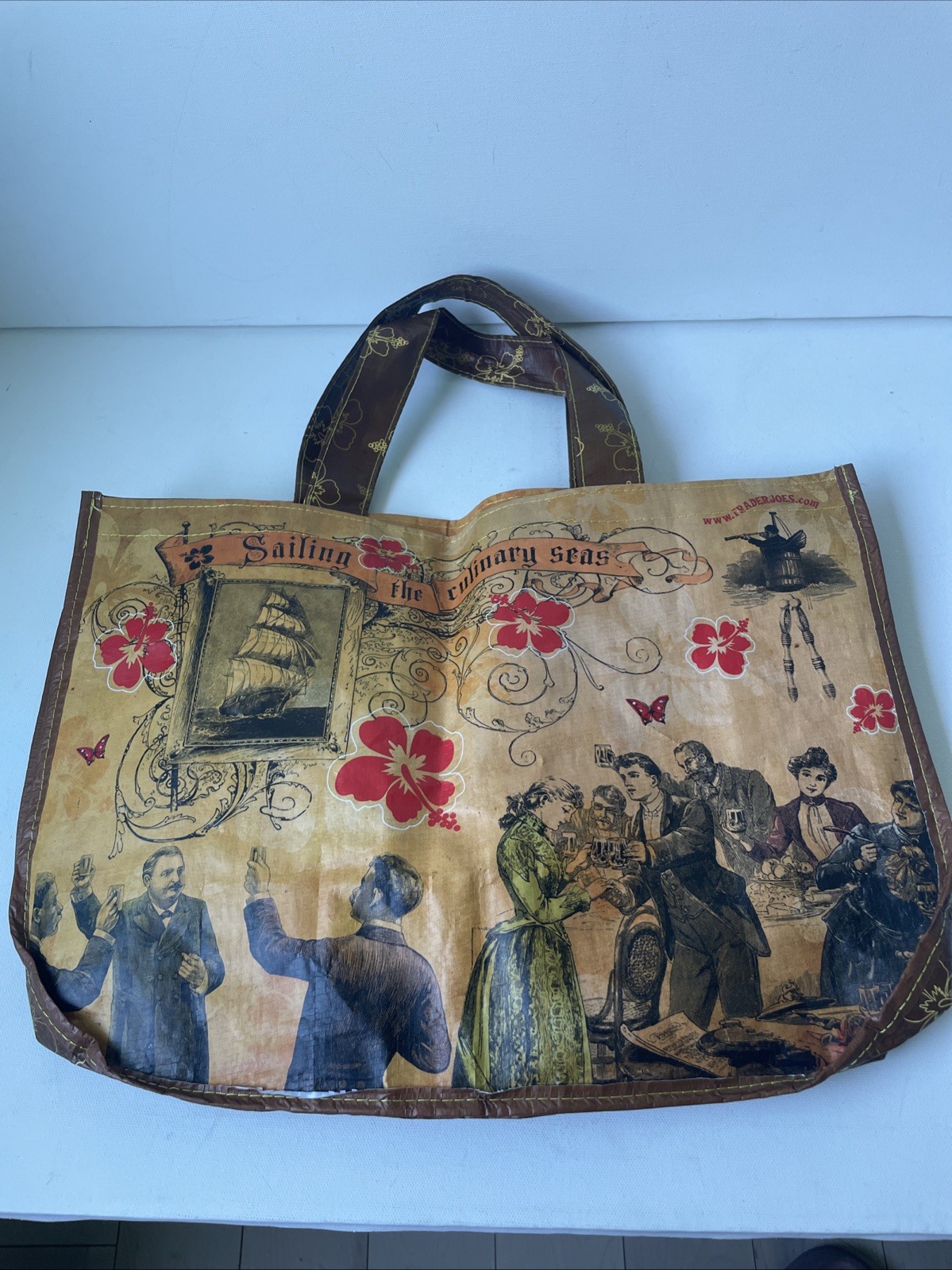 Vintage Trader Joe’s Shopping Bag Sailing The Culinary Seas Reusuable Tote