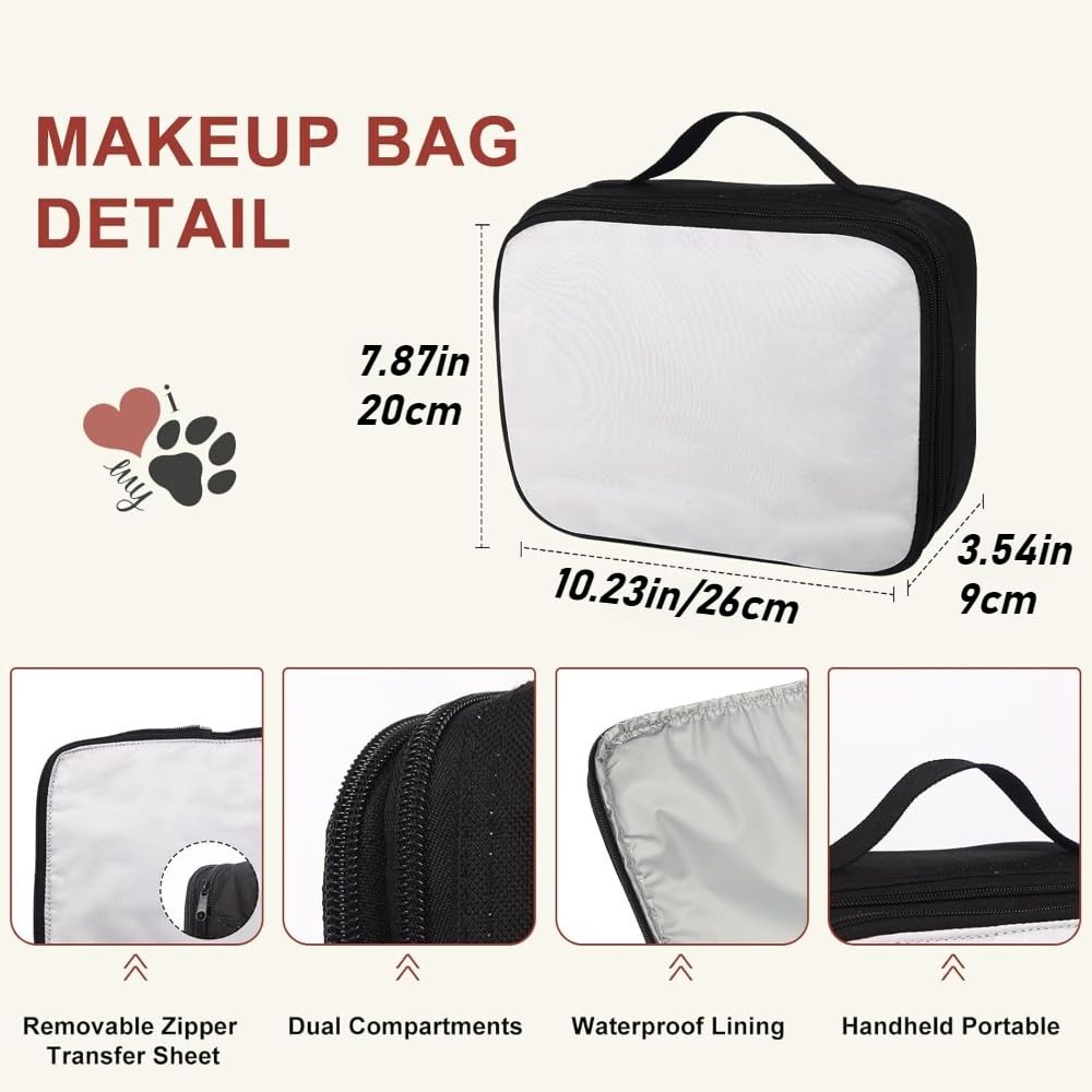 2pcs Sublimation Blanks Makeup Bag,Sublimation Cosmetic Bag 2 PCS